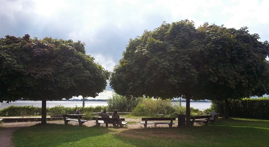 Am Elbufer in Hamburg