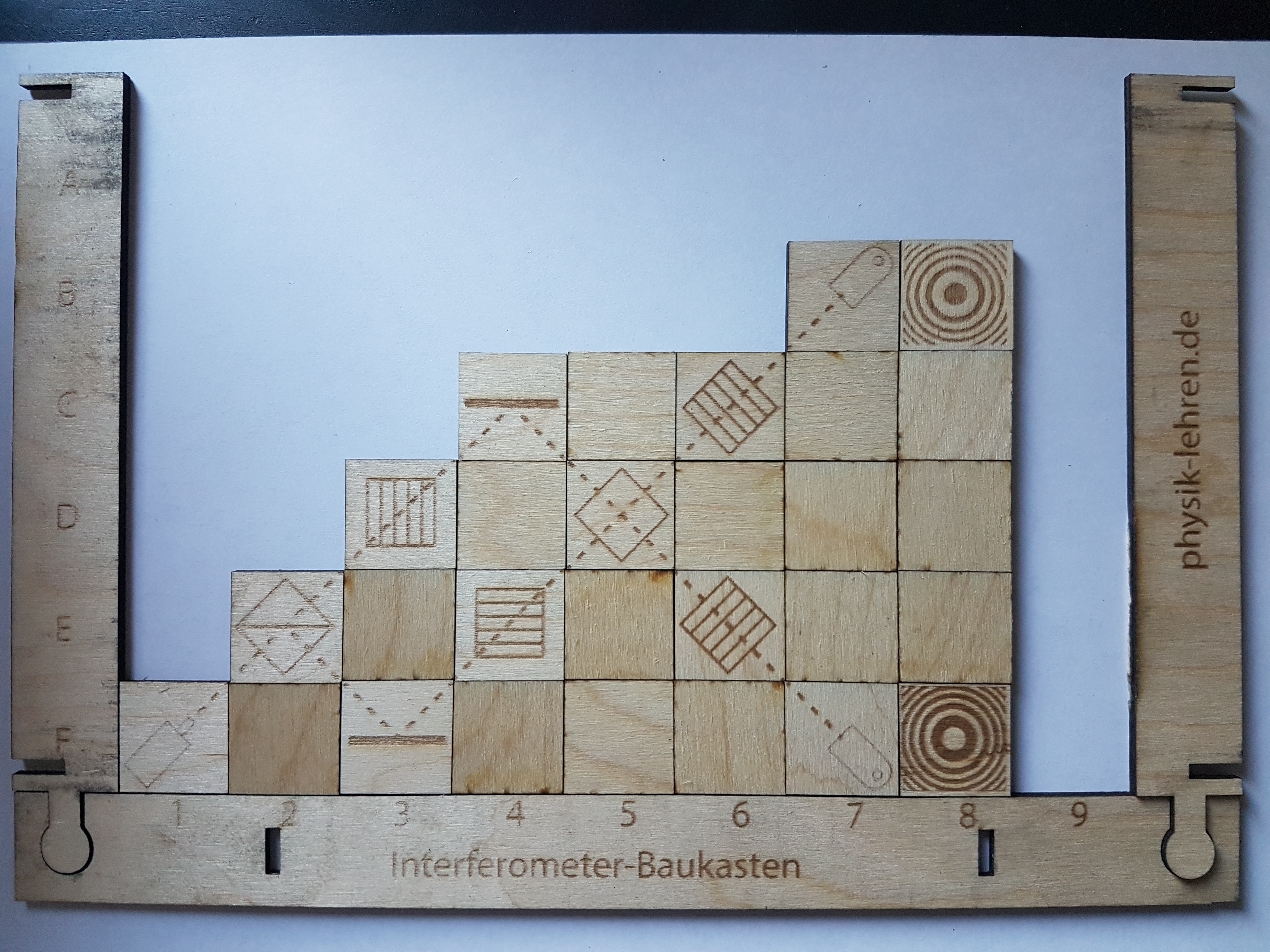 Mach-Zehnder-Interferometer als Sperrholz-Modell